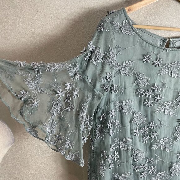 Sundance Womens Large Princess Dreams Embroidered Boho Bell Sleeve Sheath Dress - Picture 11 of 13